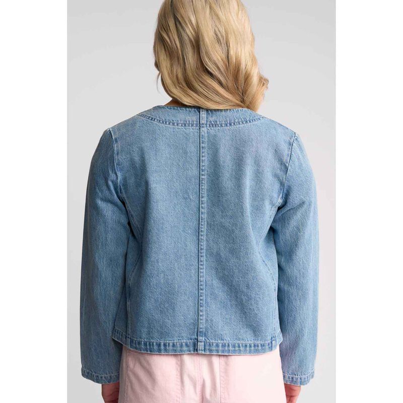 Vassalli Collarless Denim Jacket image number 1